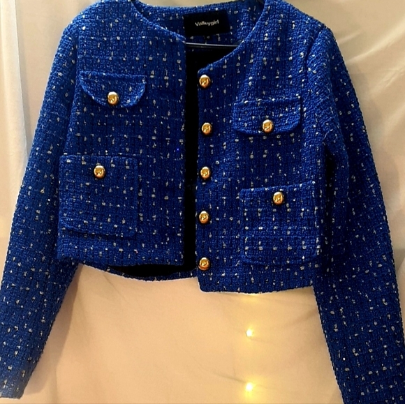 Jackets & Blazers - BRAND NEW Royal blue tweed jacket
